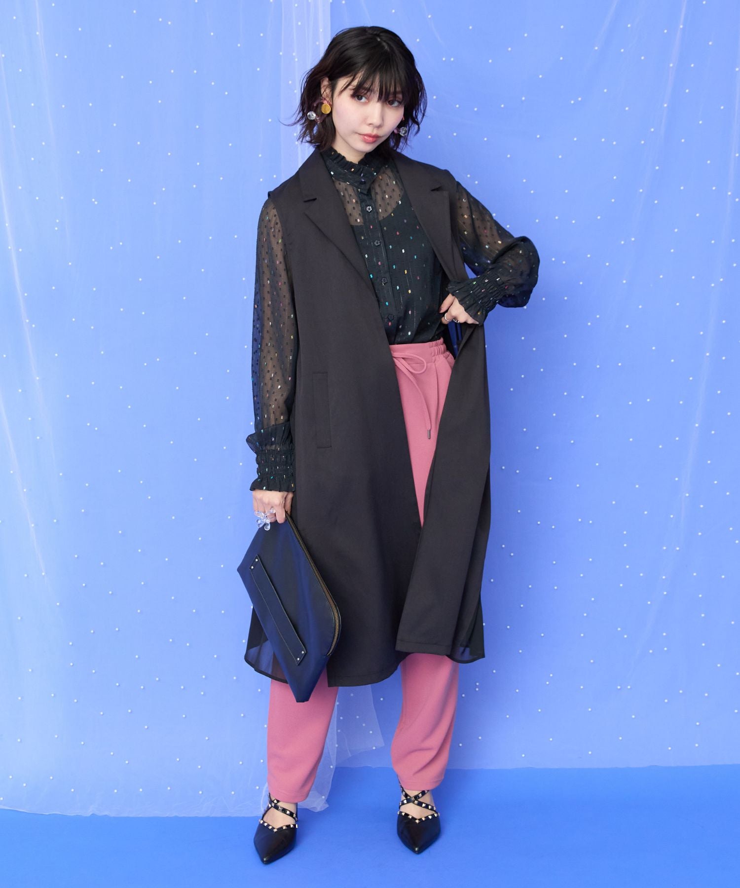 【FONT LAB】バックジョーゼットロングジレ