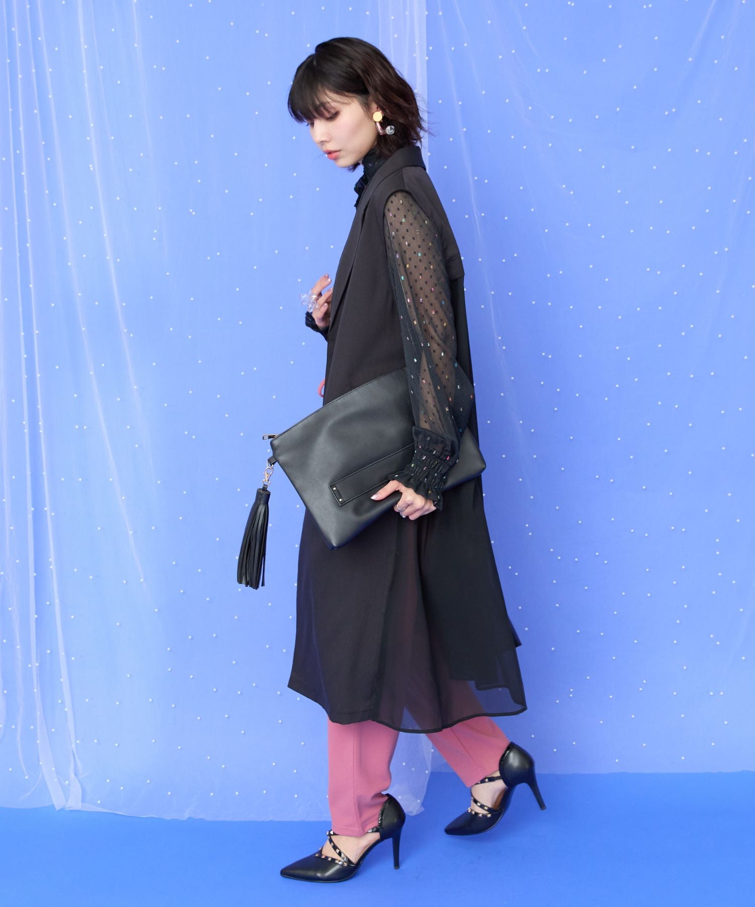 【FONT LAB】バックジョーゼットロングジレ