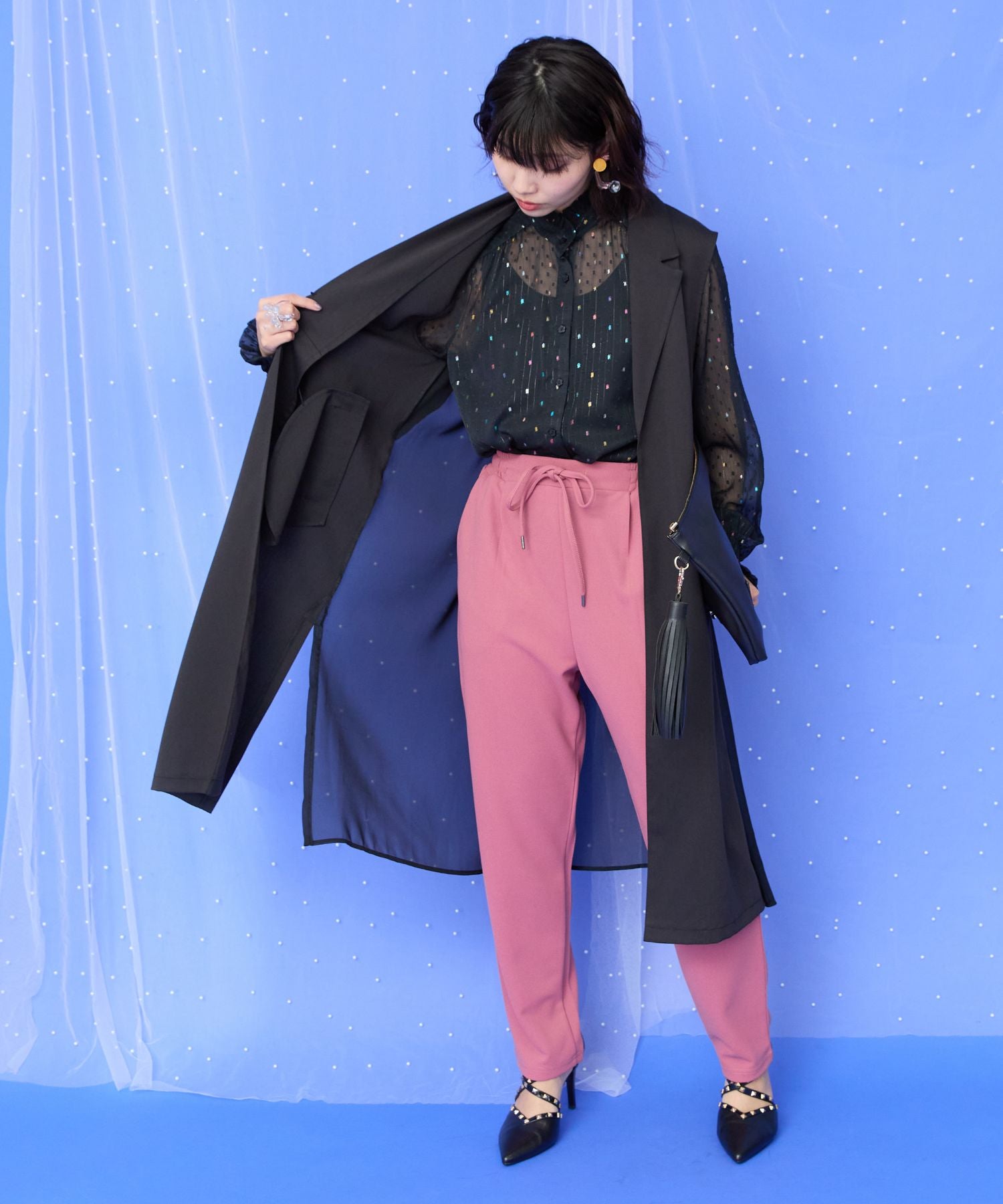 【FONT LAB】バックジョーゼットロングジレ