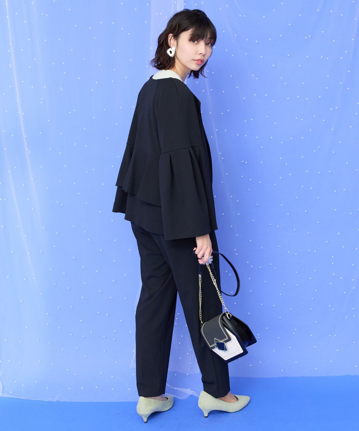 【JETSET SOLO PLUS】カットジョーゼットフレアジャケット