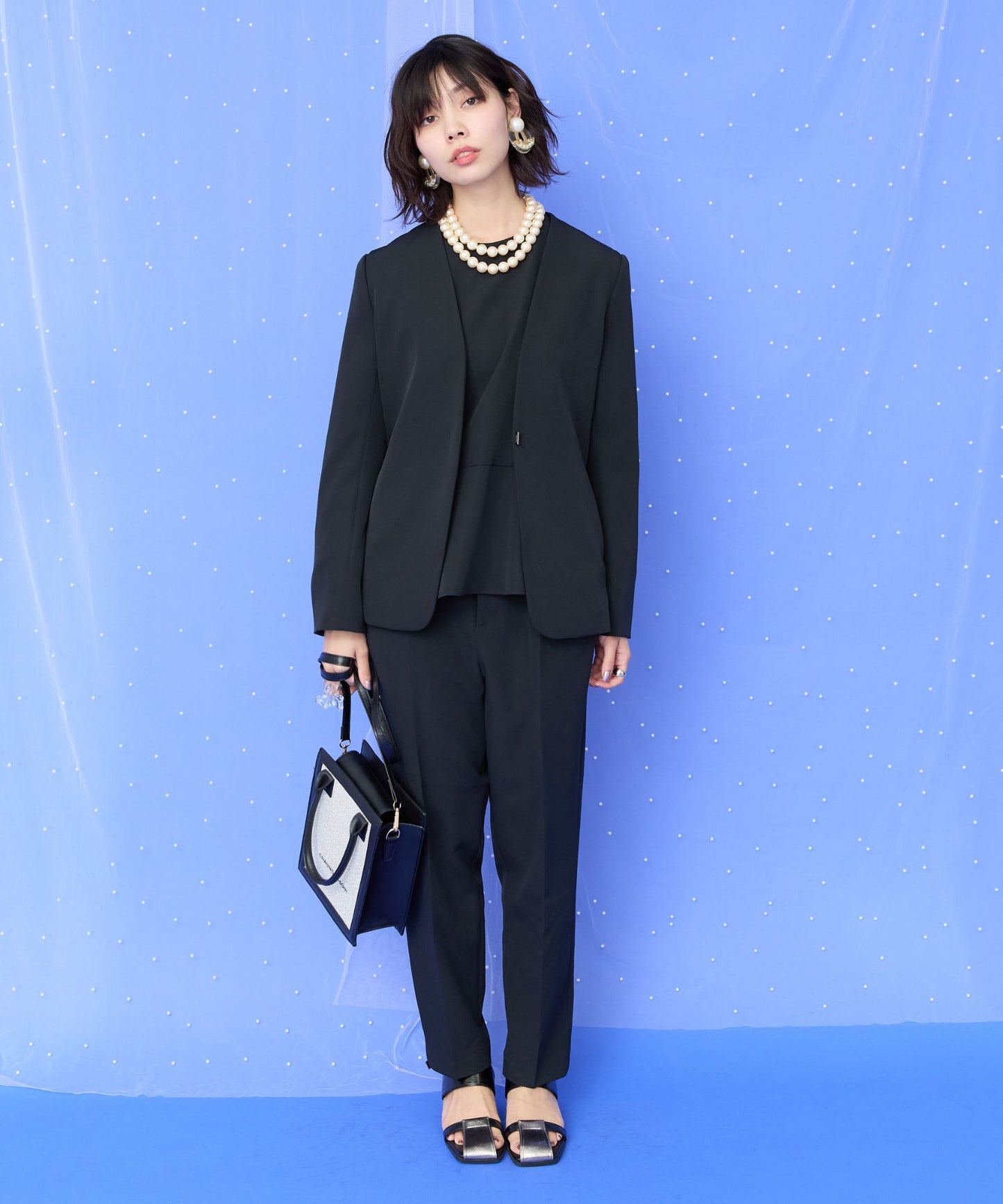 【JETSET SOLO PLUS】Wクロスカラーレスジャケット