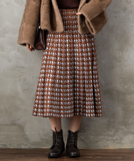 【DERHY】千鳥ニットプリーツスカート