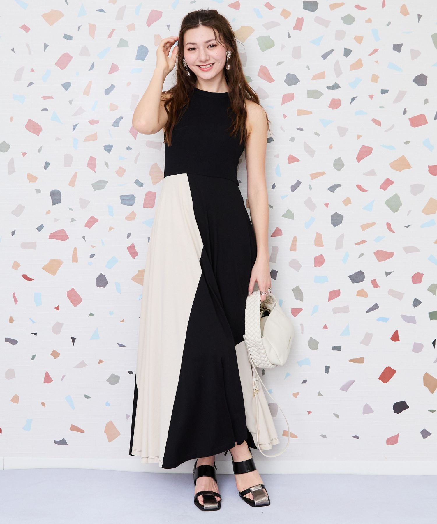 【BSB】モノトーンデザインワンピース