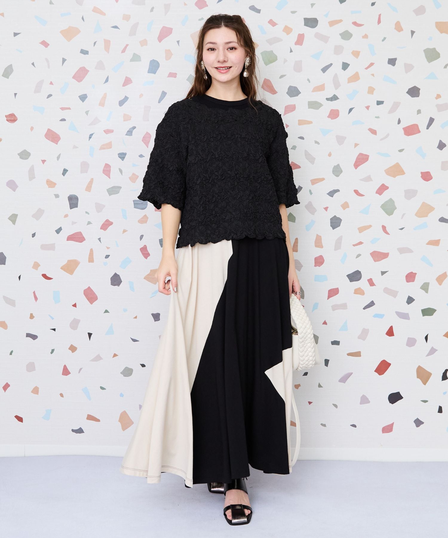 【BSB】モノトーンデザインワンピース