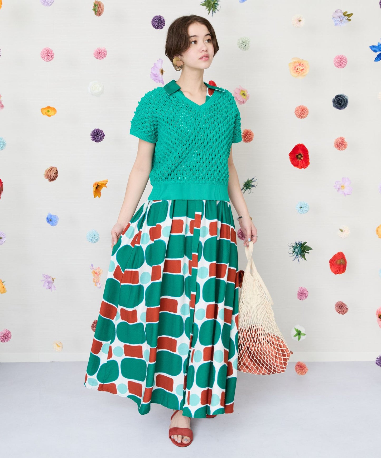 【COMPANIA FANTASTICA】ジオメトリックプリントワンピース