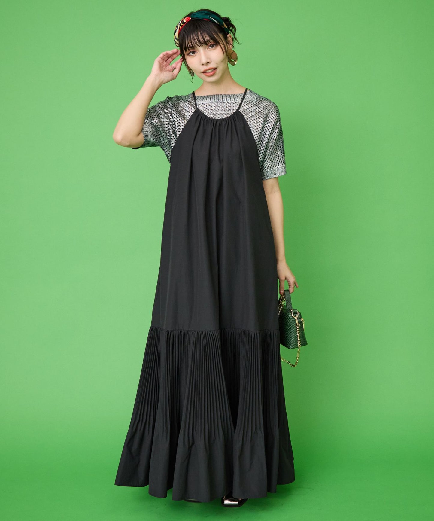 【FONT LAB】ティアードプリーツキャミワンピース