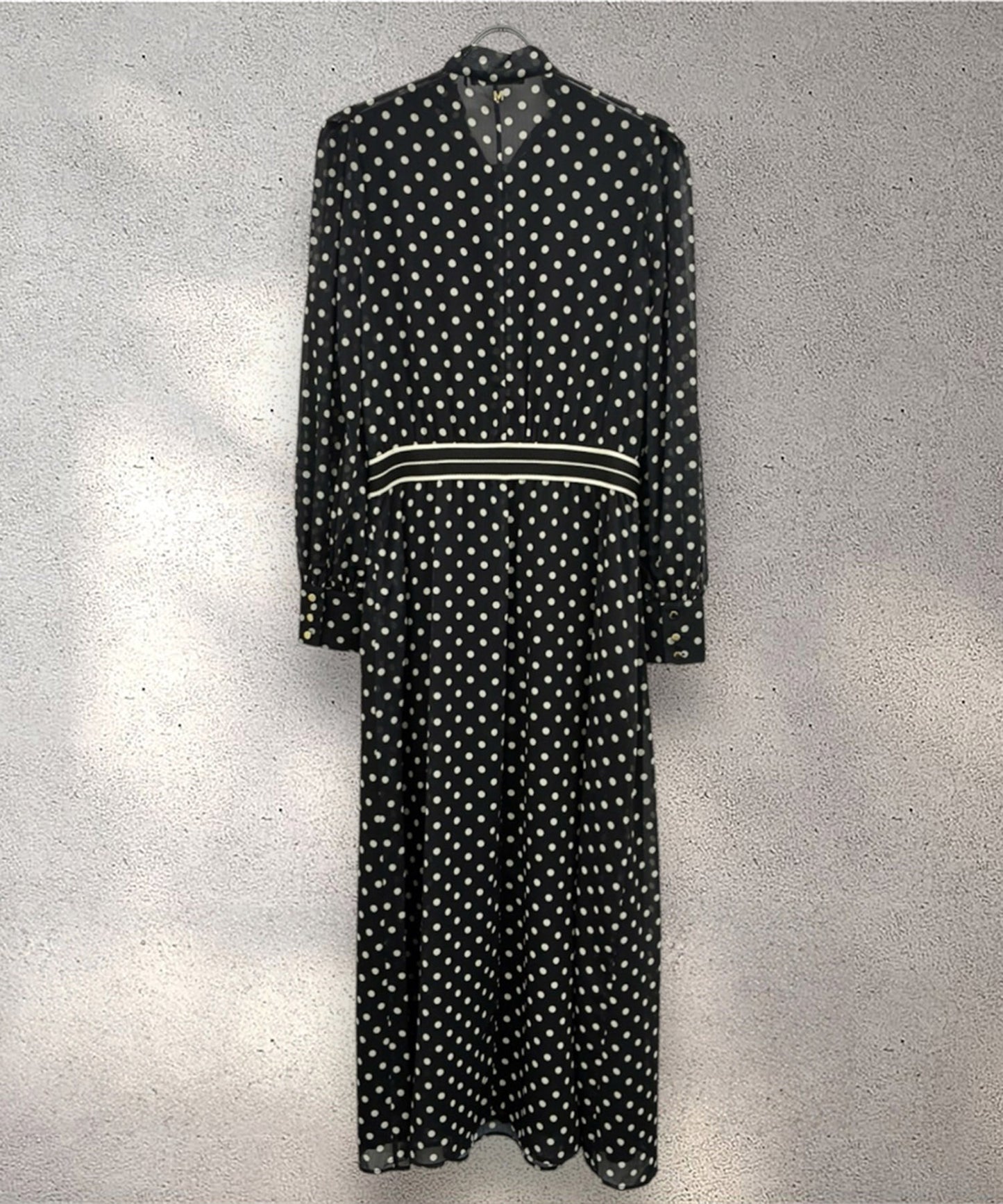 30-6339【MAITE】ポルカドットシャツワンピース