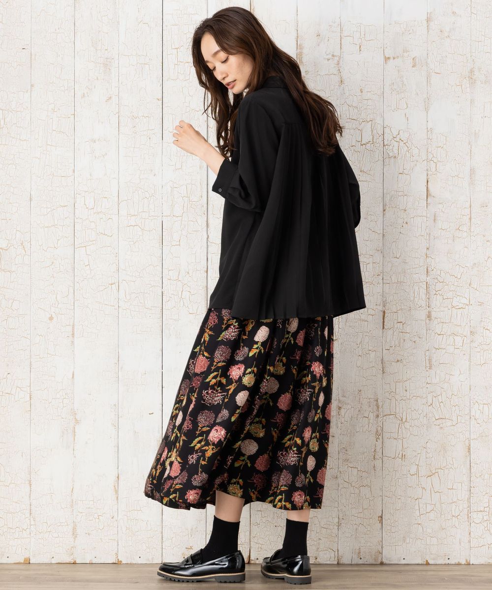 FONTLAB バックプリーツ比翼ブラウス