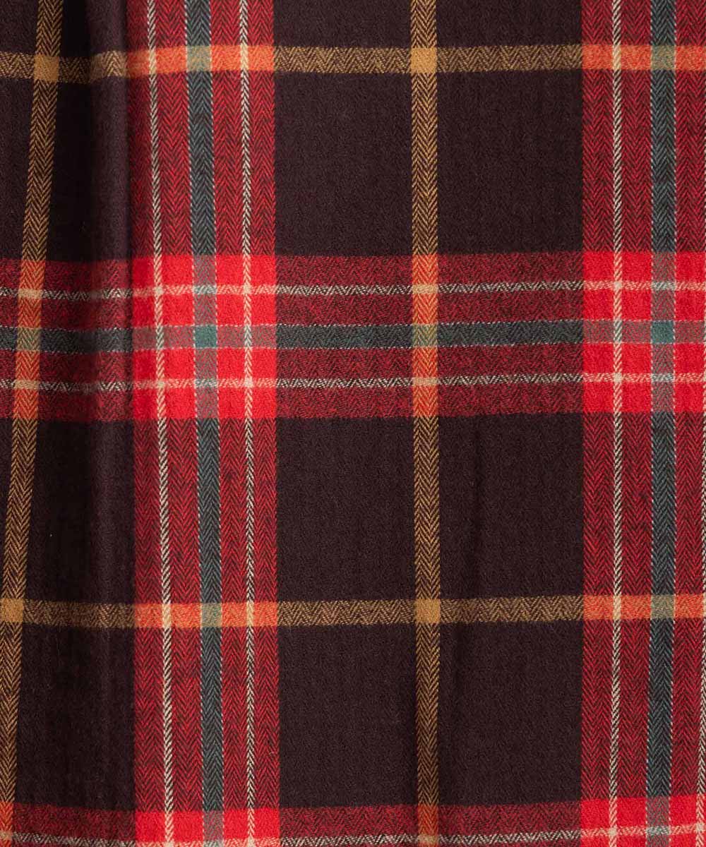 起毛チェックへリンボンブラウス