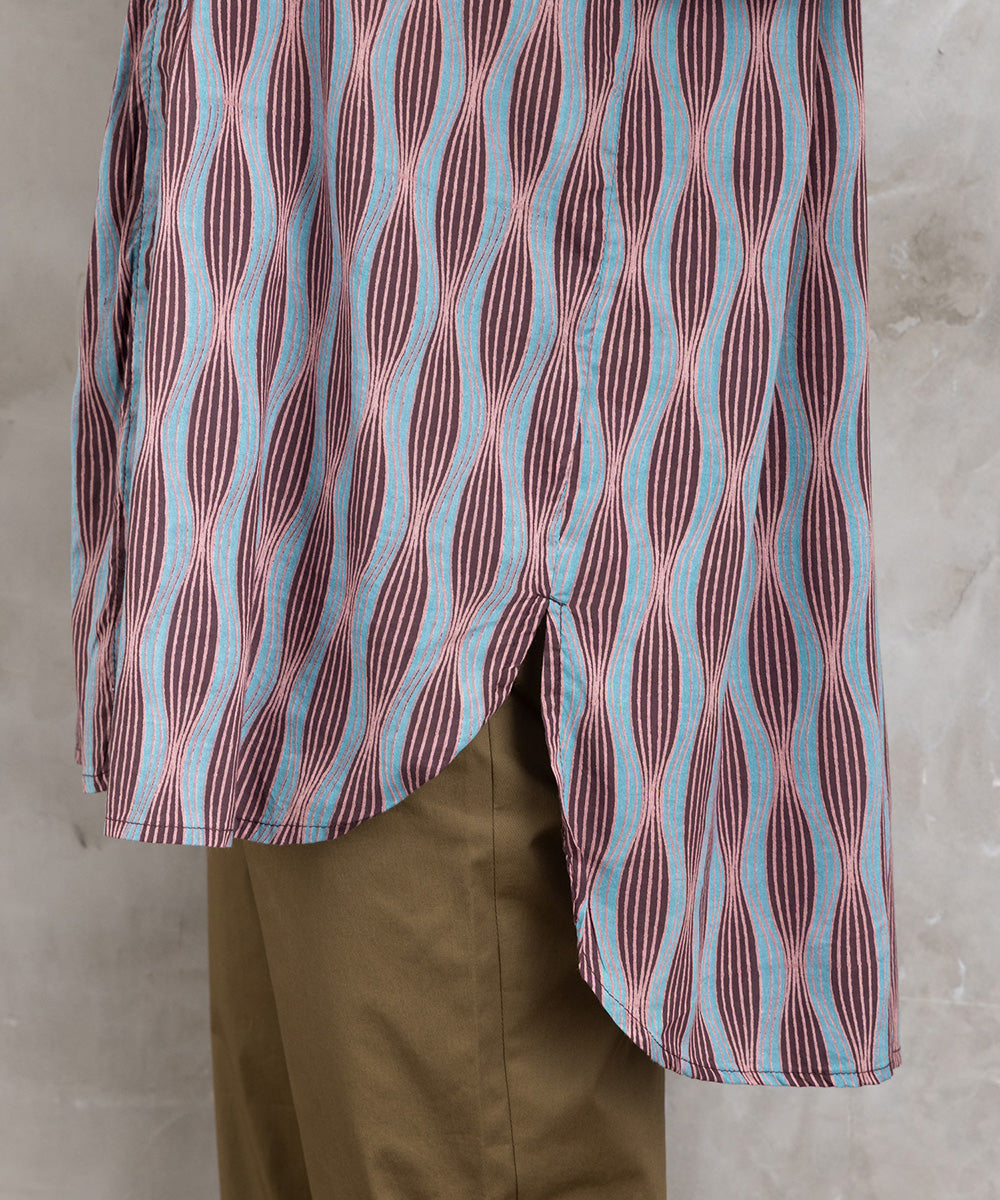 INDESIGN MIXプリントバンドカラーブラウス