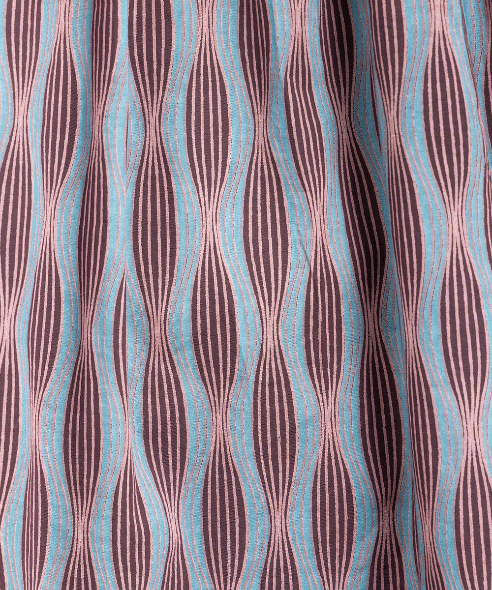 INDESIGN MIXプリントバンドカラーブラウス