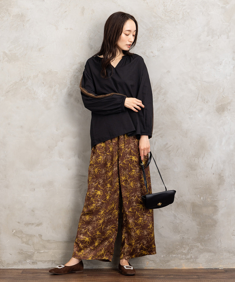 INDESIGN チロリアンテープエンブロイダリーブラウス