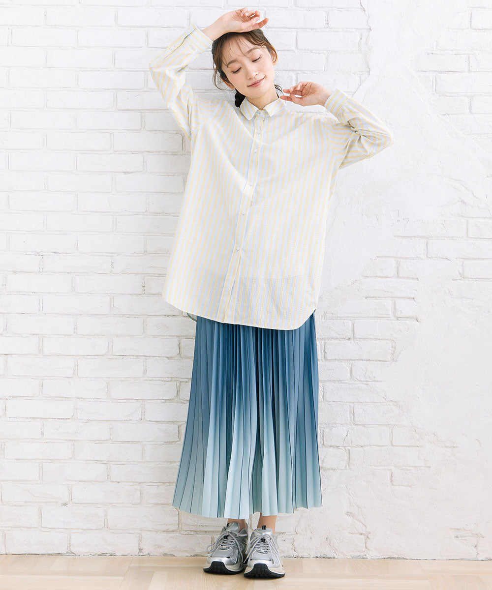 ストライプジャカードシャツ