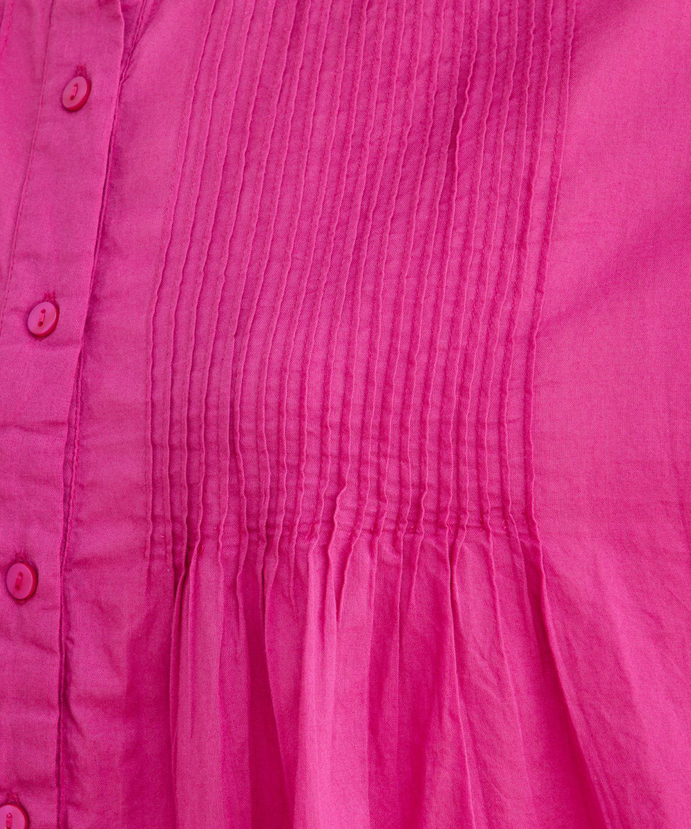 21号(6L~) INDESIGN 【オーガニックコットン】ボイルピンタックブラウス