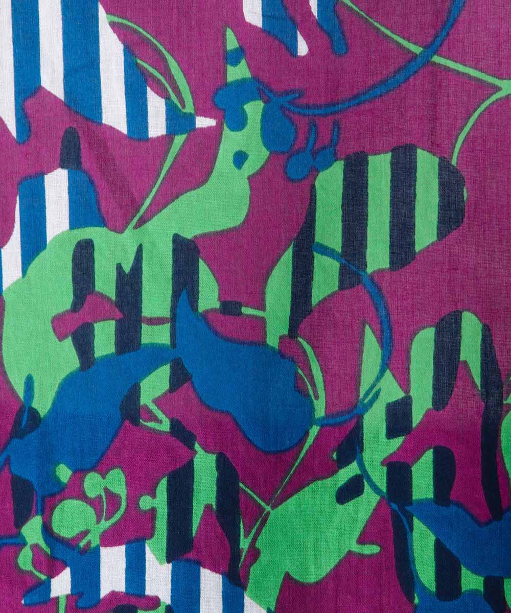 INDESIGN ストライプ×バインプリントブラウス