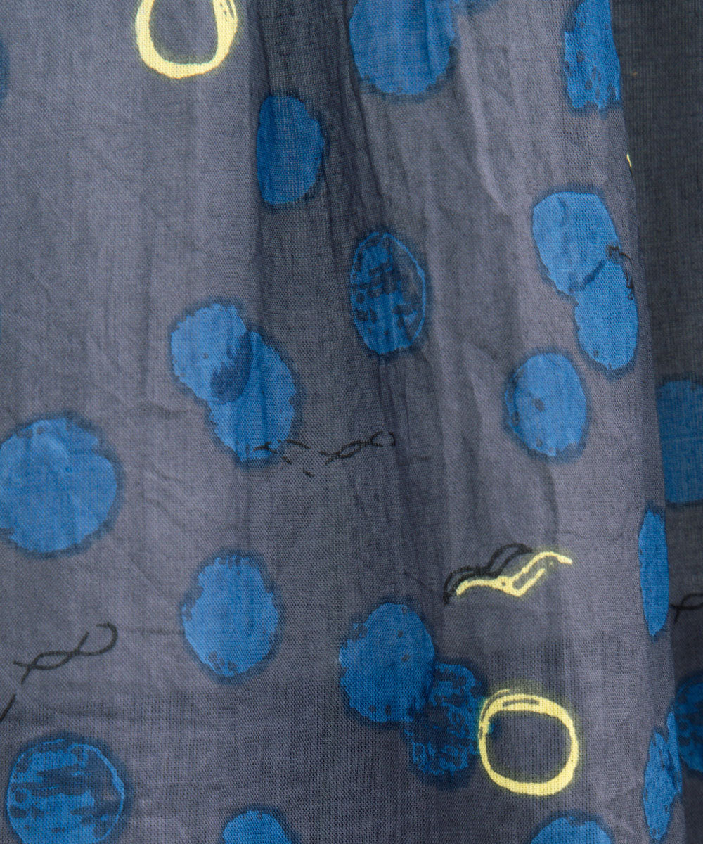 21号(6L~) カモメ×水彩ドットプリント2wayブラウス