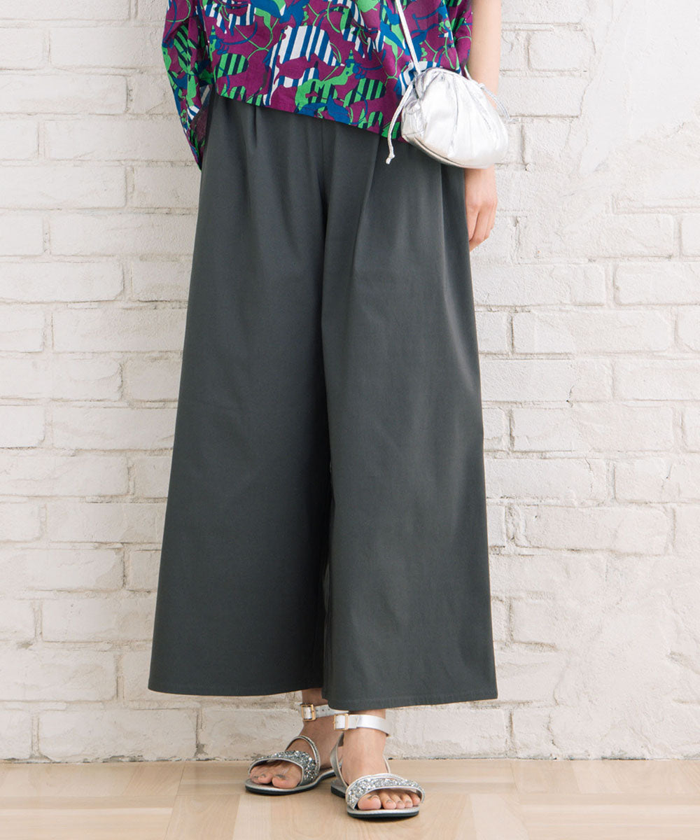 大きいサイズ レディース ドライ素材 タック ワイドパンツ|sabstreet my standard(サブストリートマイスタンダード)