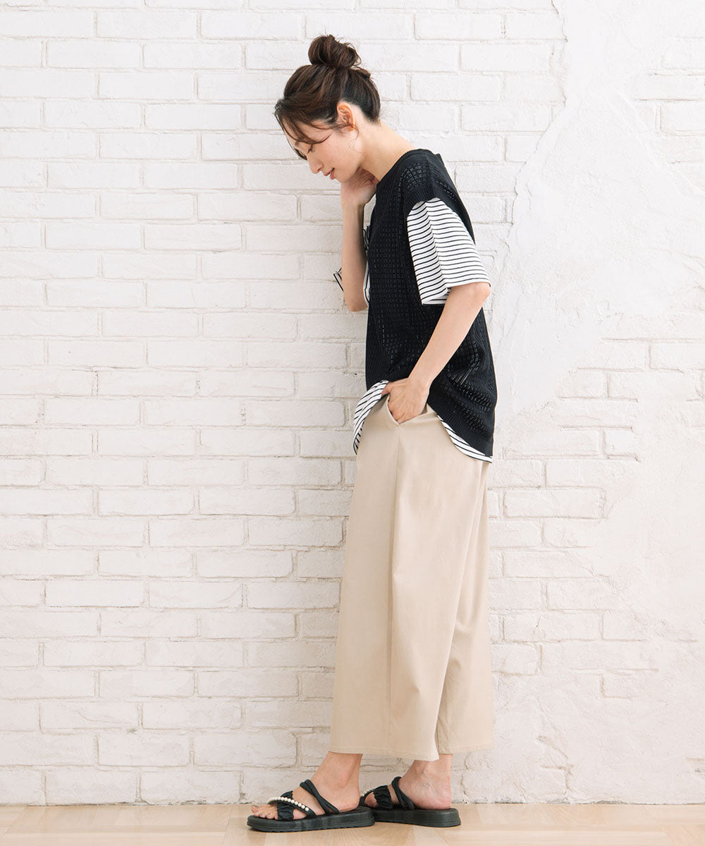 ドライハイテンションタックワイドパンツ