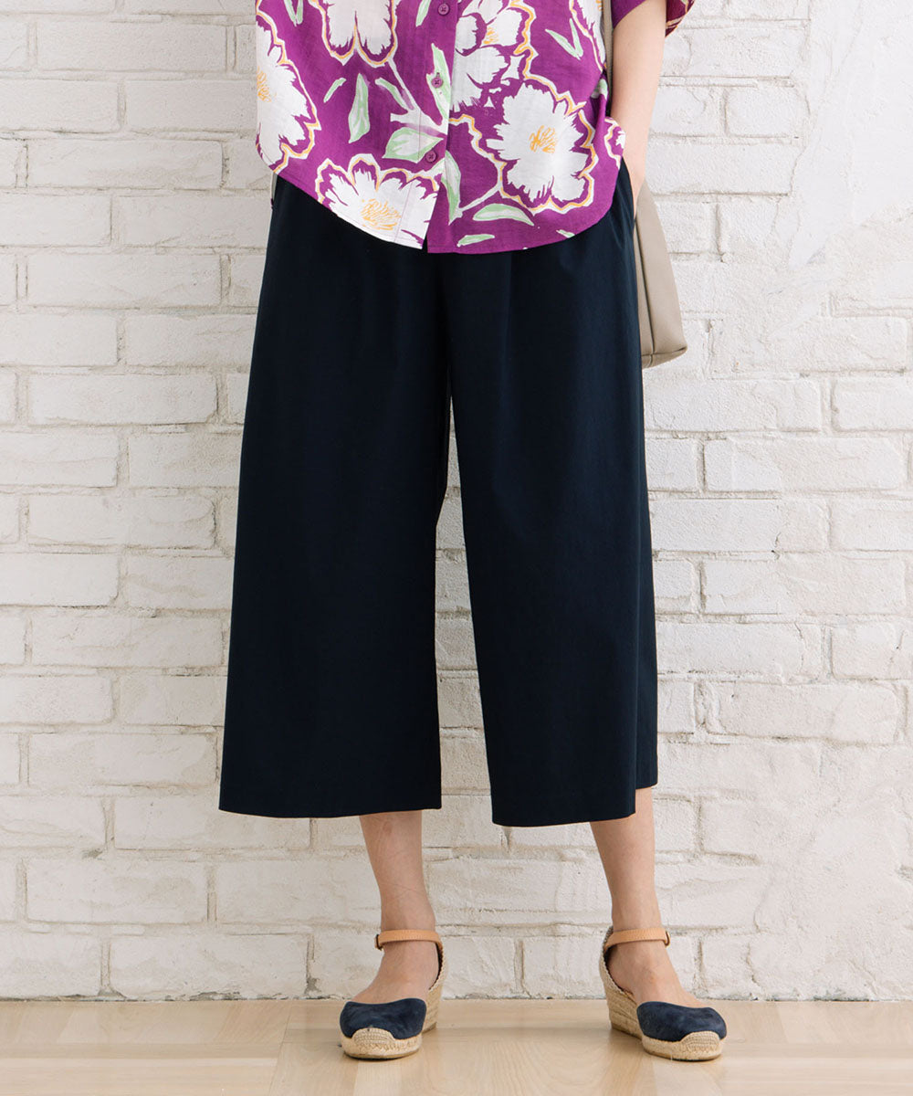 大きいサイズ レディース ワイドパンツ ドライタッチ 8分丈|sabstreet my standard(サブストリートマイスタンダード)