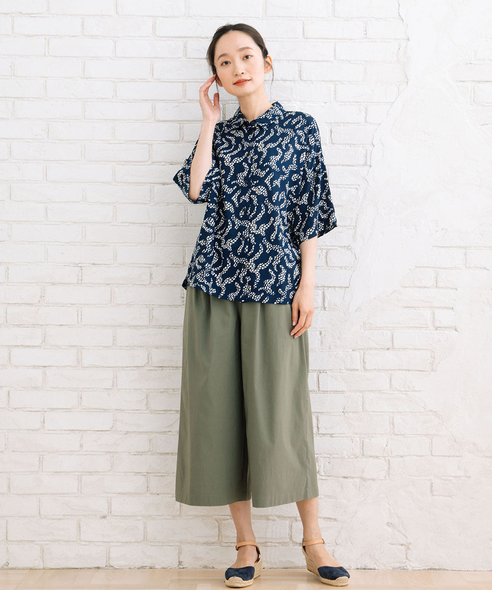 ドライ×ライトハイテンション8分丈ワイドパンツ