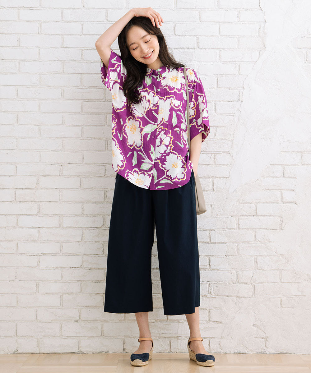 ドライ×ライトハイテンション8分丈ワイドパンツ