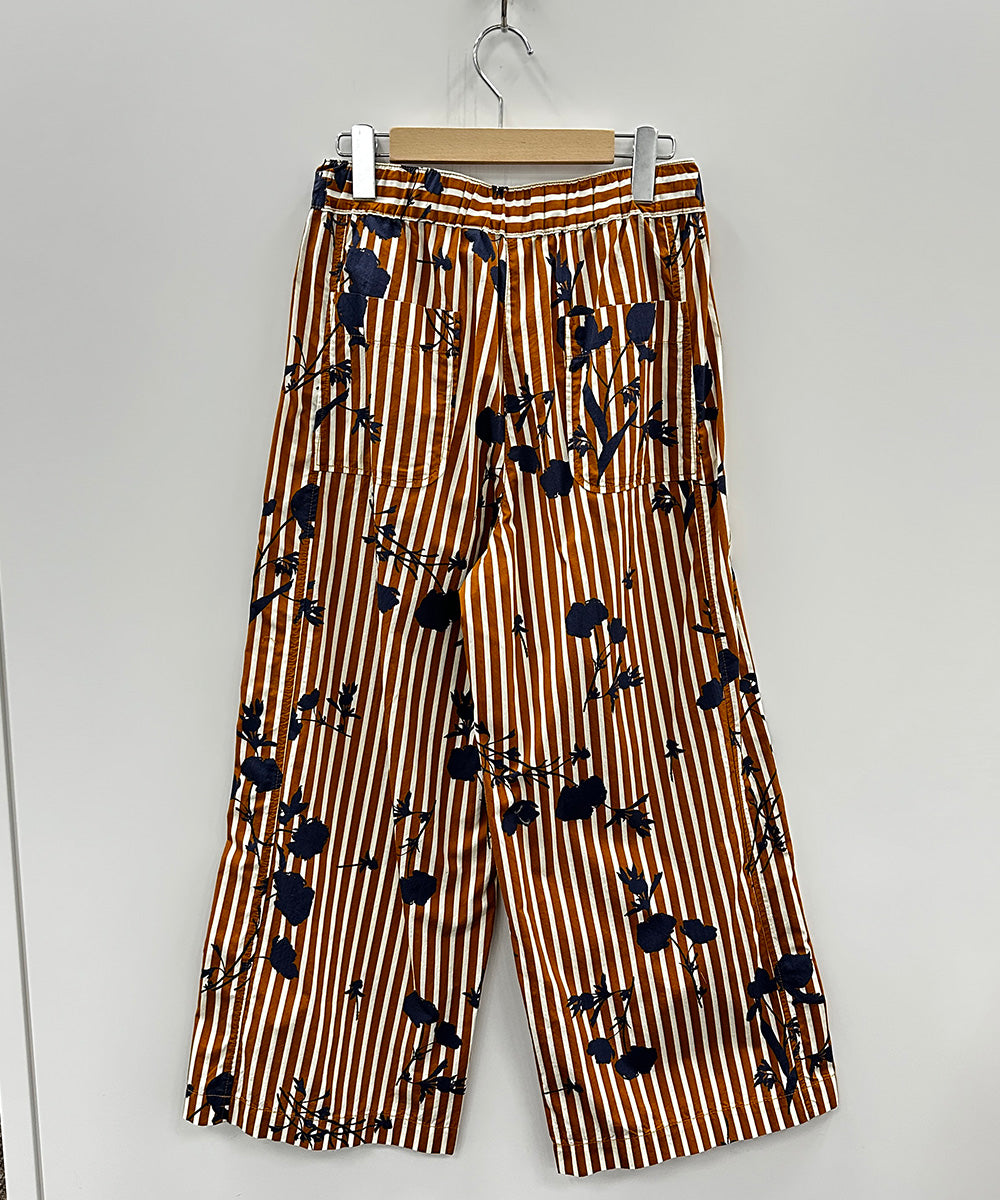 MAT DE MISAINE フラワーストライプワイドパンツ