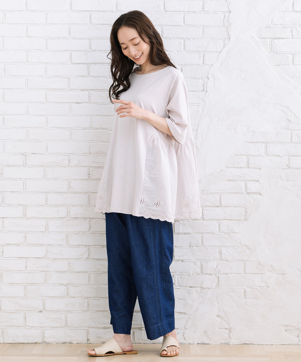INDESIGN ピンタックラインデニムパンツ