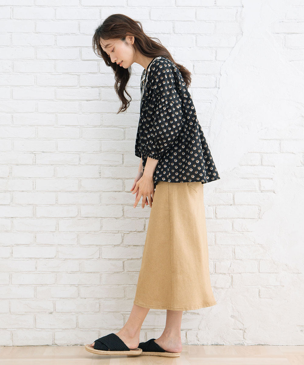 21号(6L~) FONTLAB Aラインカラーデニムスカート