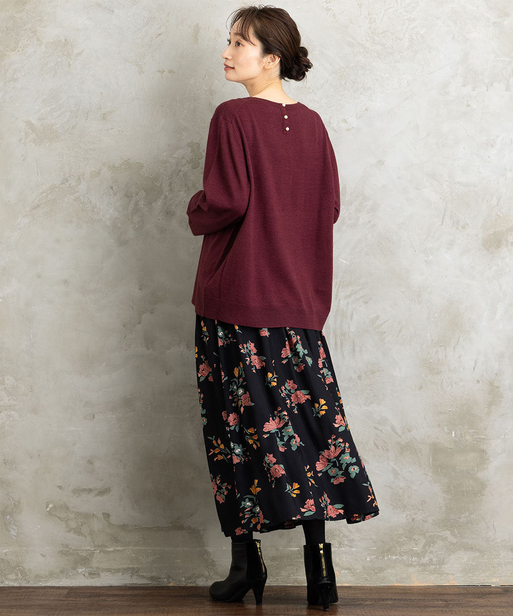 21号(6L~) INDESIGN フラワーブーケプリントスカート