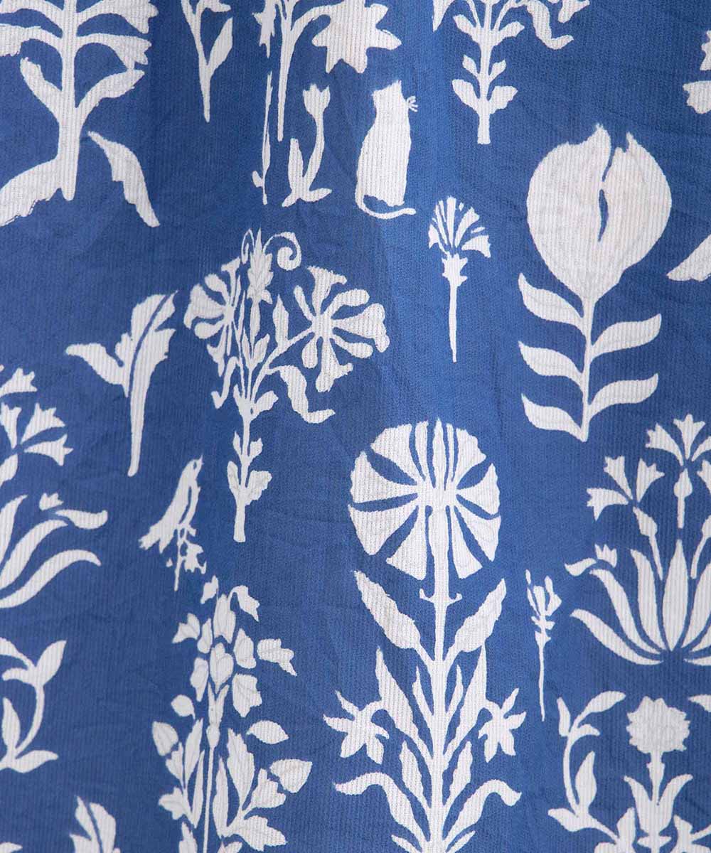 コードコットンMIXプリントカフタンワンピース