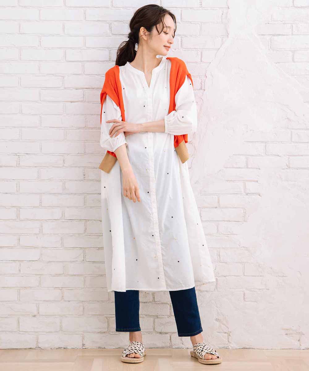 大きいサイズ レディース ドット柄 シャツ ワンピース|sabstreet my standard(サブストリートマイスタンダード)