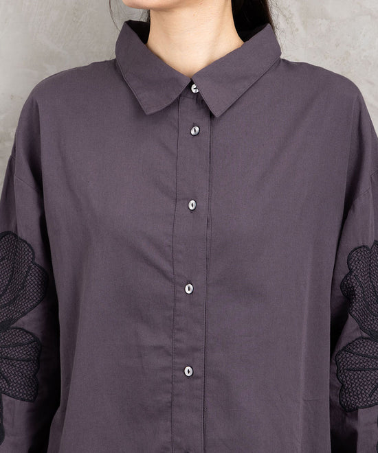 INDESIGN フラワーエンブロイダリーシャツチュニック