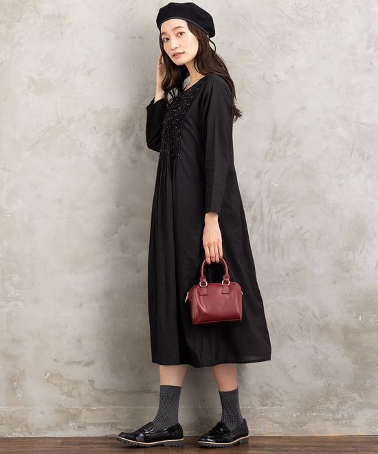 INDESIGN ビーズラインピンタックワンピース