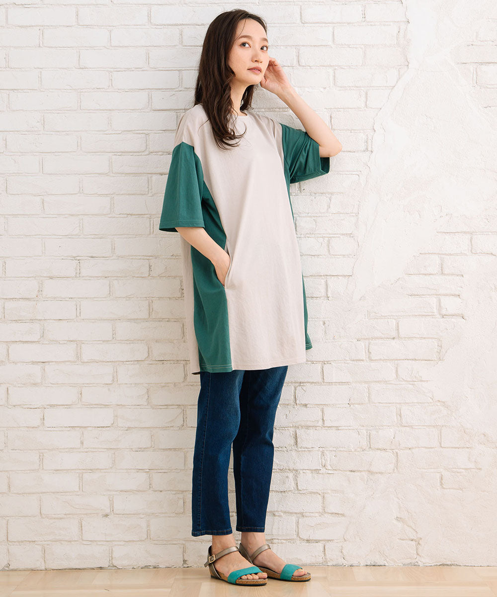 バイカラーチュニック