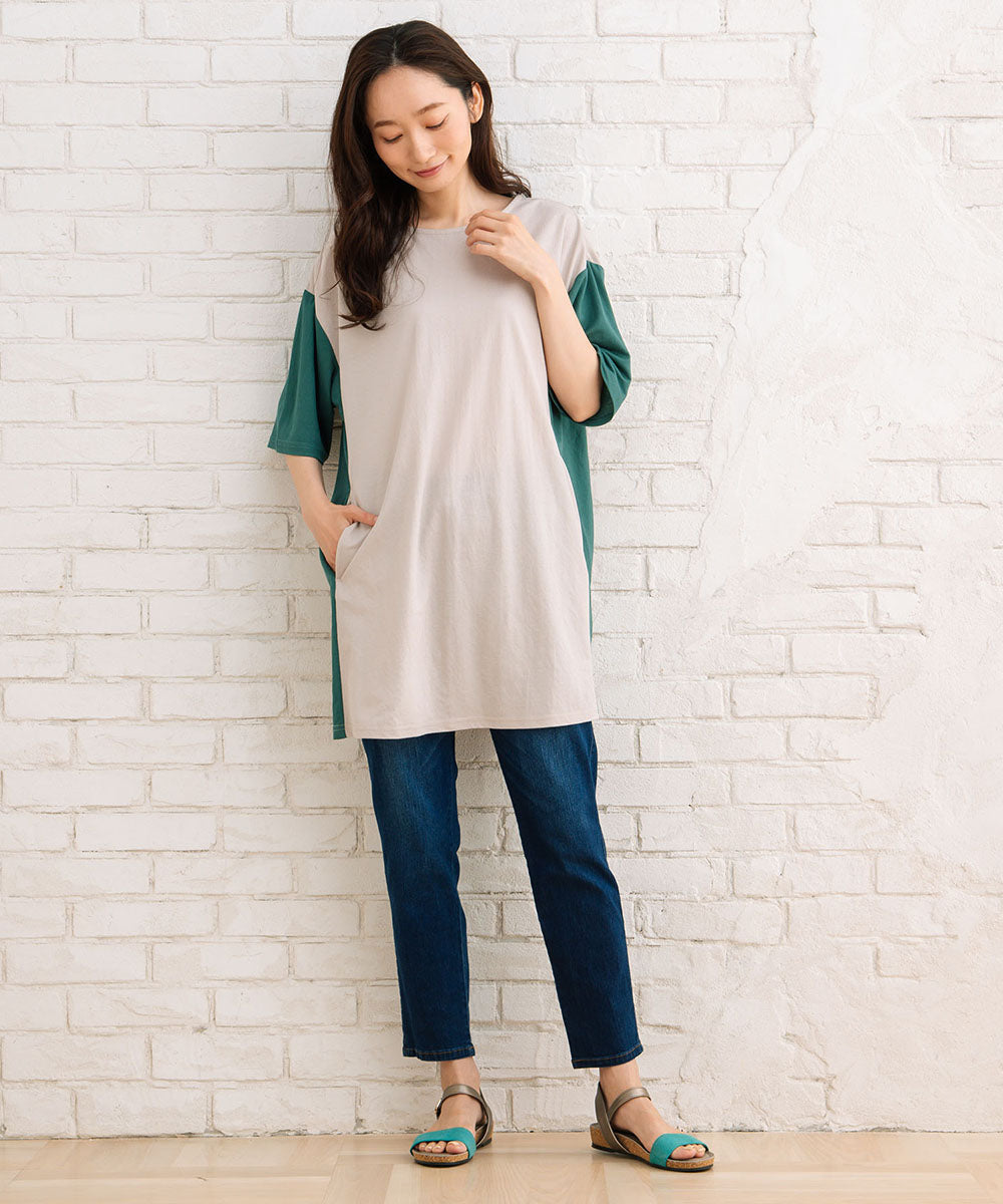 バイカラーチュニック