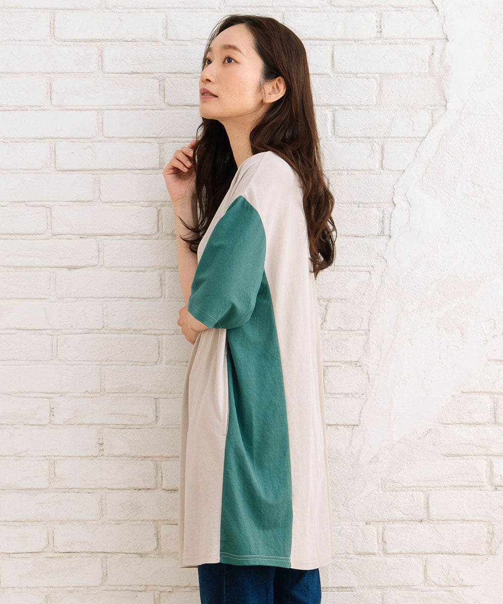 バイカラーチュニック