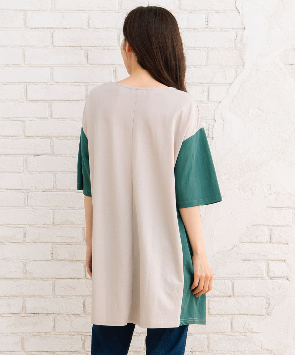 バイカラーチュニック