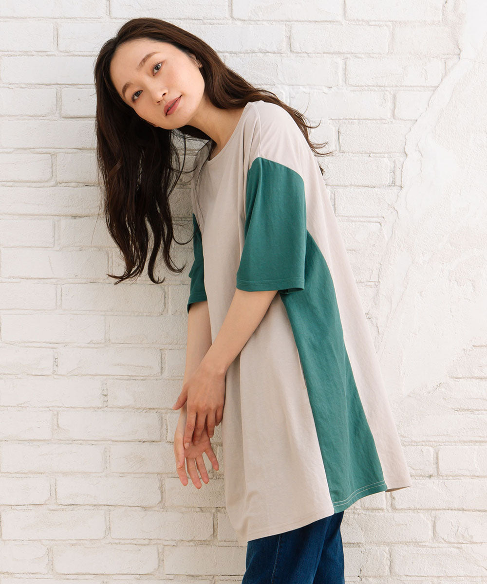 バイカラーチュニック