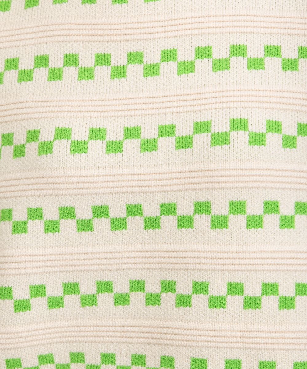 【大きいサイズ】 9号・15号(M・3L) NUMPH ブロックチェッカー×立体ボーダーニット - 大きいサイズ レディース ファッション ブランド 通販