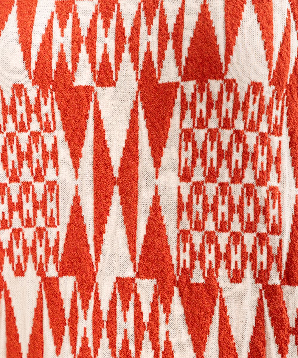 FONTLAB ジオメトリックブークレージャカードニット