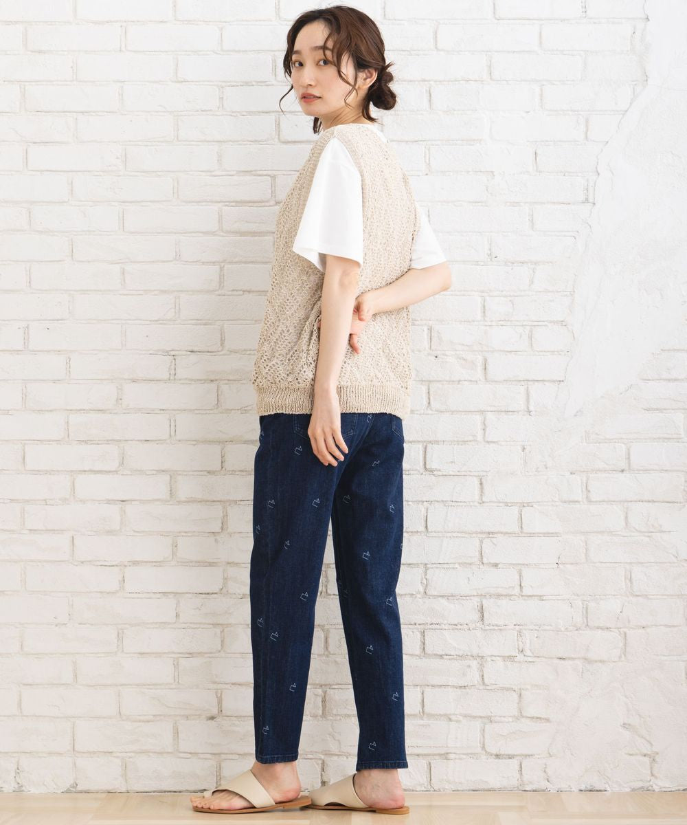 【camifine®】WGクロシェ風透かし編みベスト