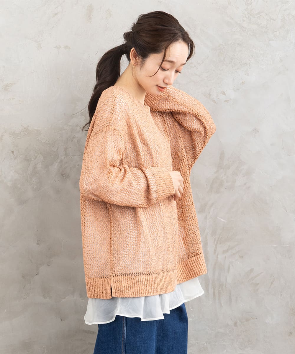 FONTLAB メッシュニット×シフォンヘムインナーアンサンブル