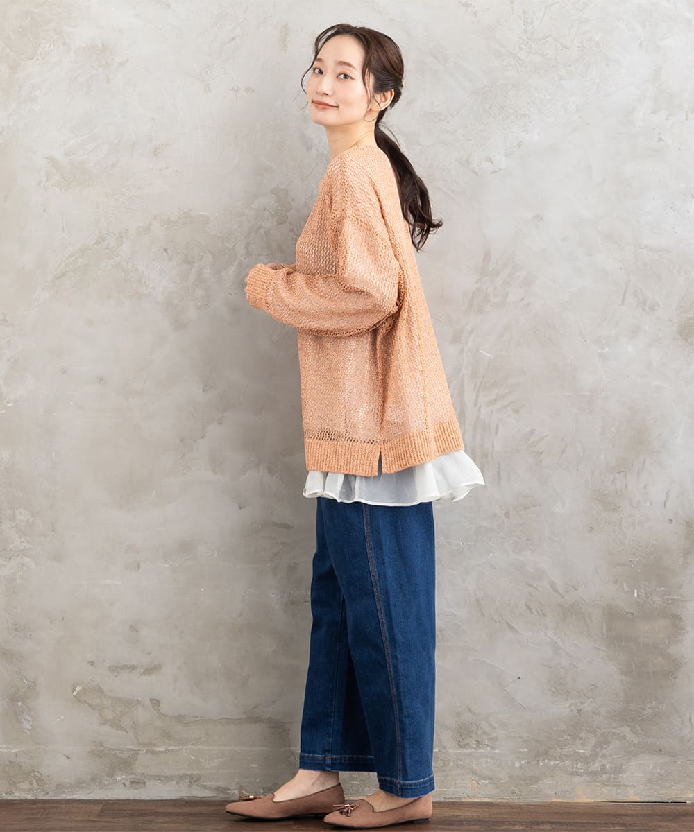 FONTLAB メッシュニット×シフォンヘムインナーアンサンブル