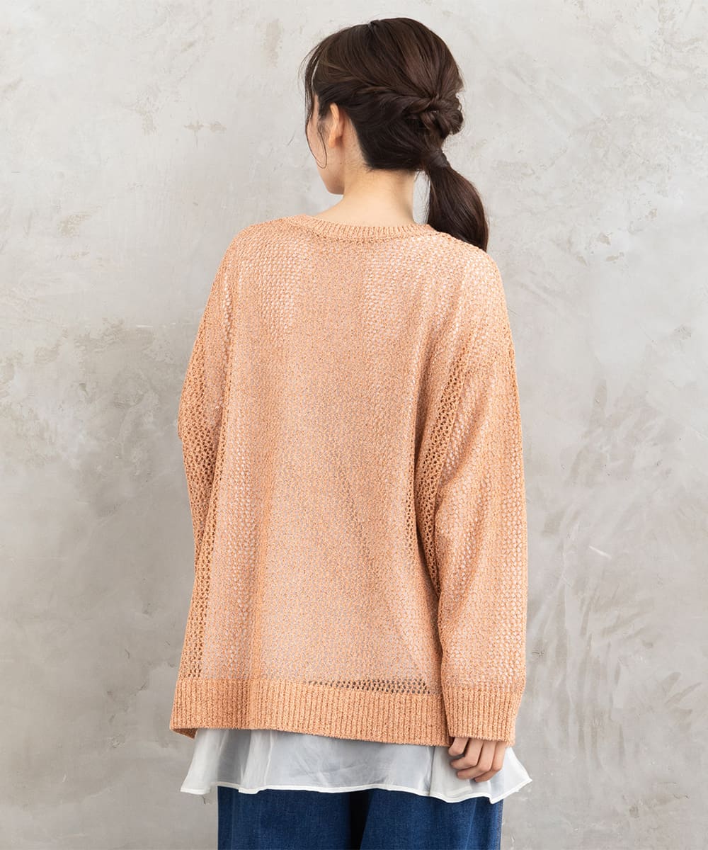 FONTLAB メッシュニット×シフォンヘムインナーアンサンブル