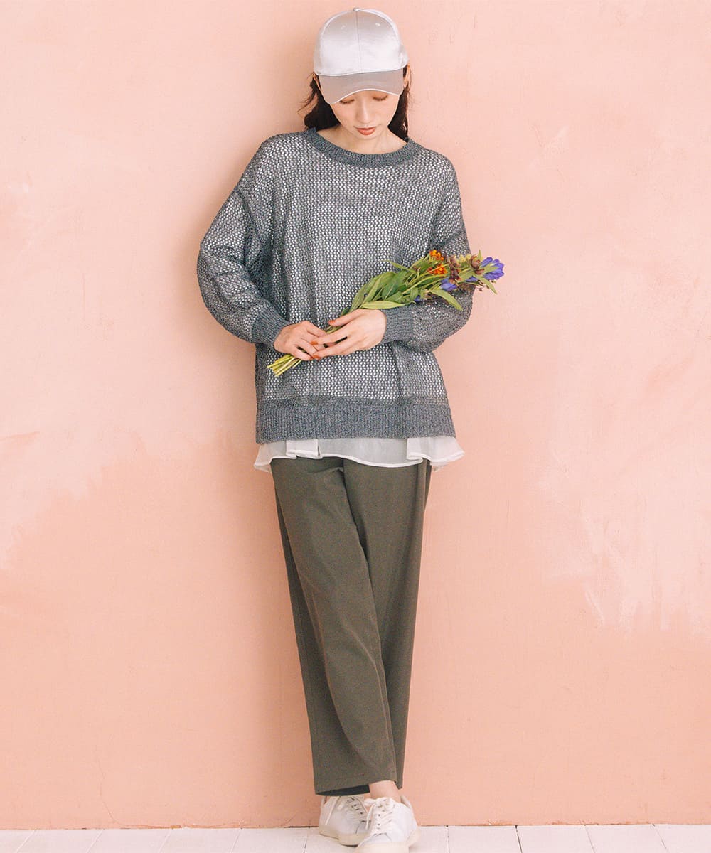 FONTLAB メッシュニット×シフォンヘムインナーアンサンブル