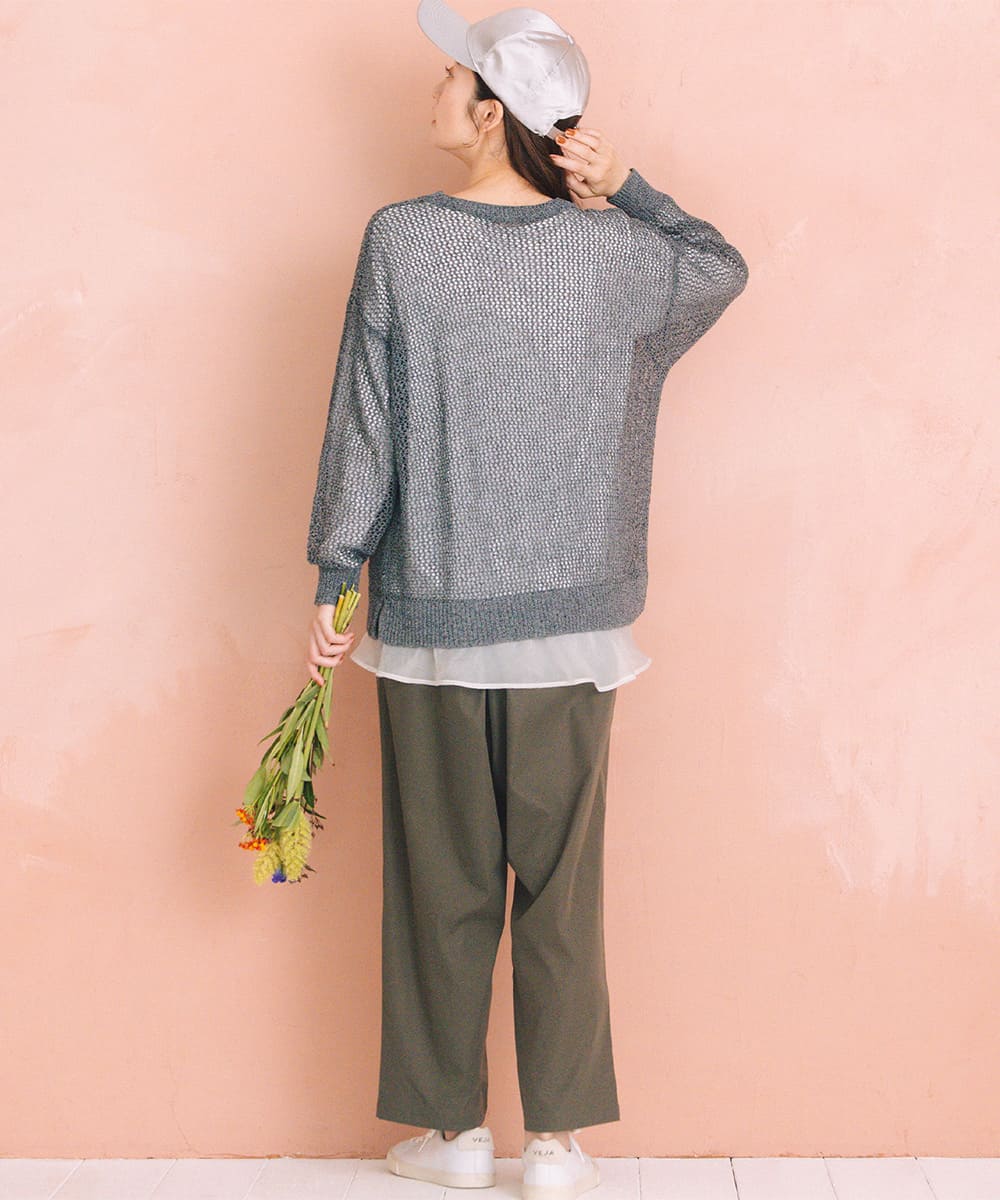 FONTLAB メッシュニット×シフォンヘムインナーアンサンブル