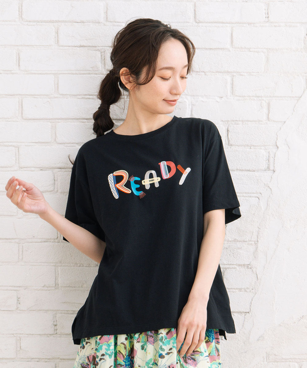 クラフトエンブロイダリーロゴワイドTシャツ