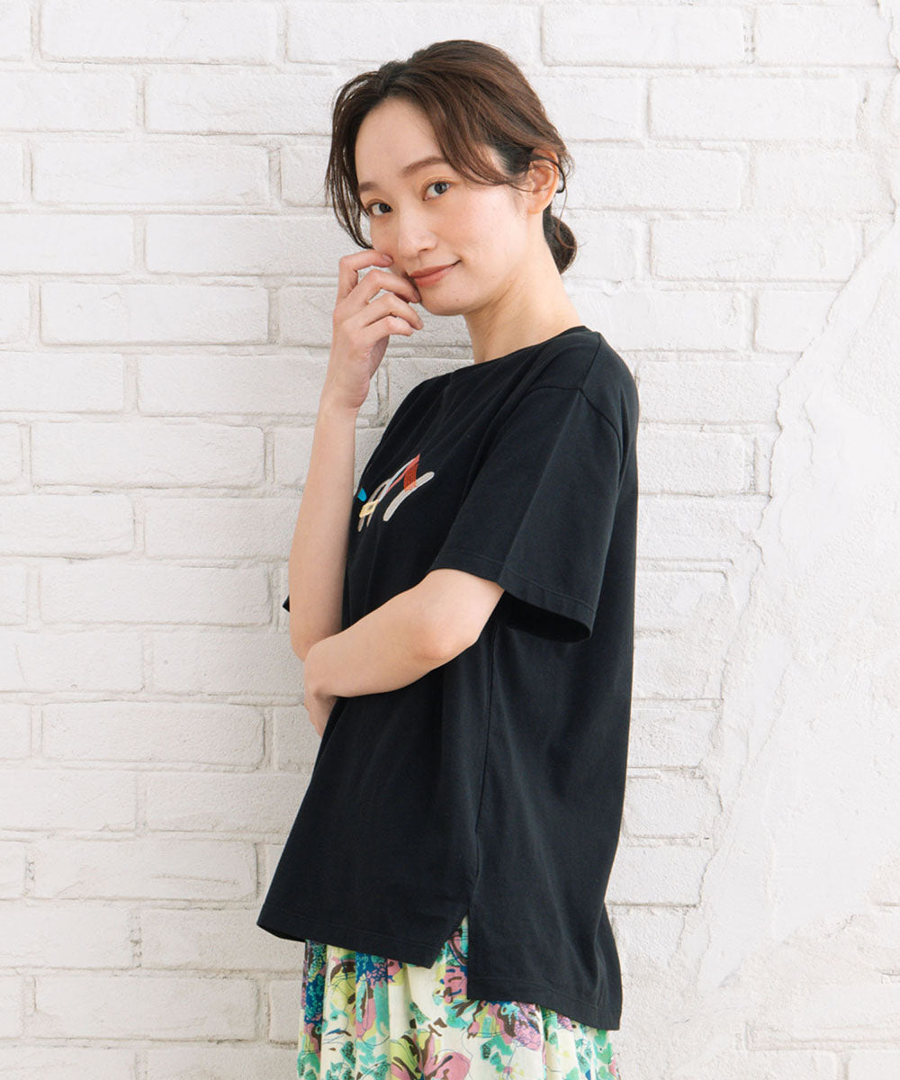 クラフトエンブロイダリーロゴワイドTシャツ