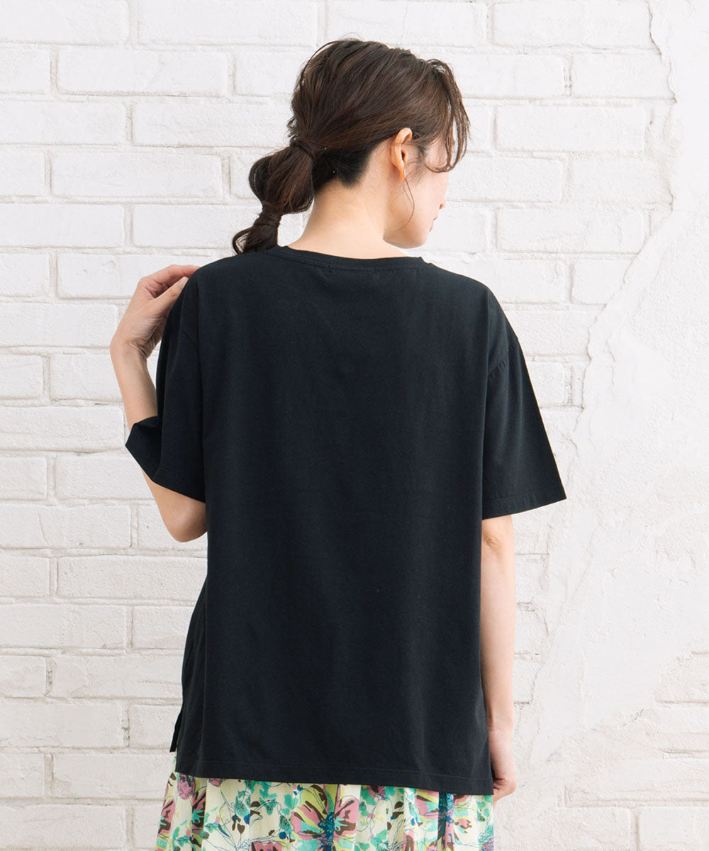 クラフトエンブロイダリーロゴワイドTシャツ