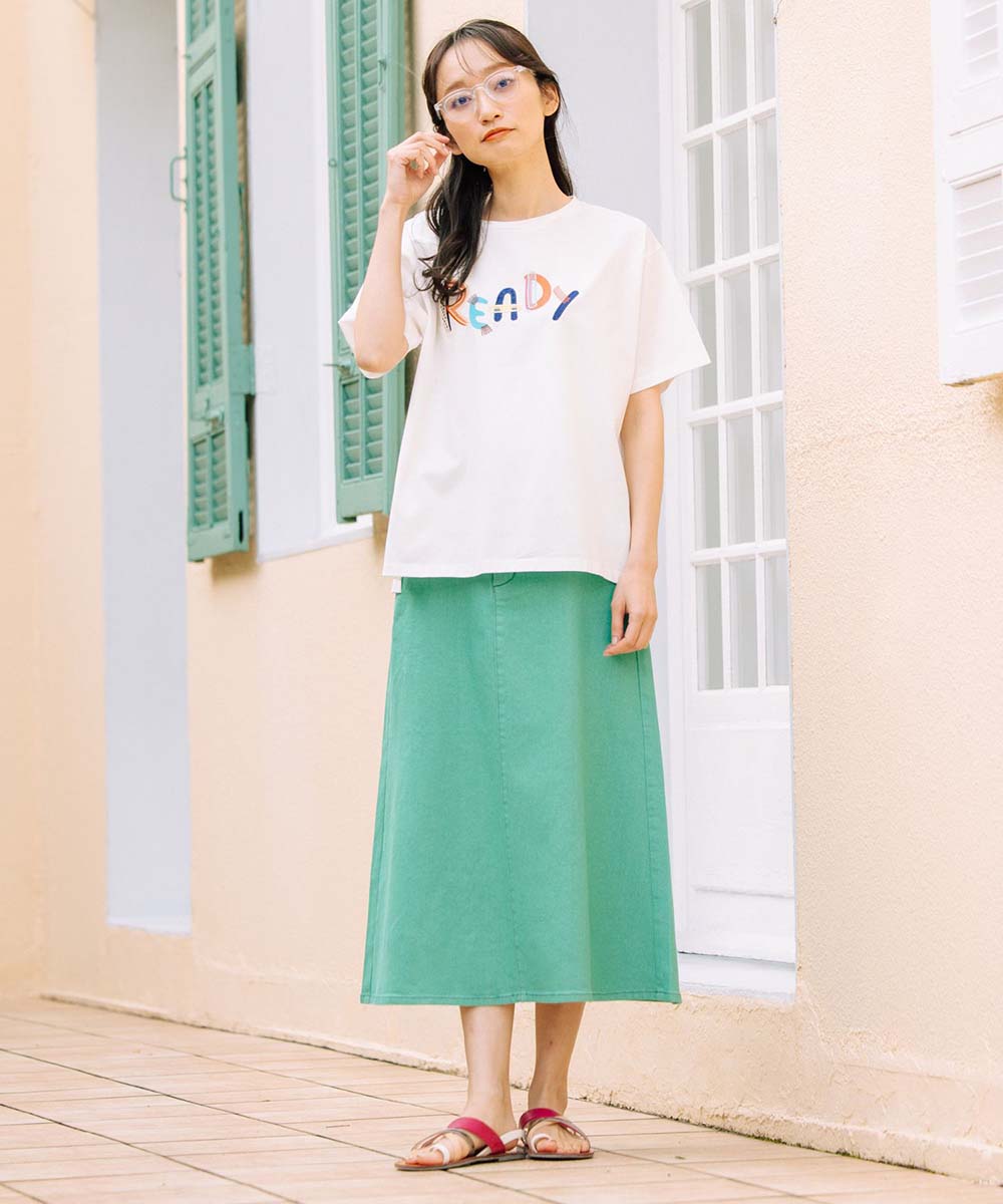 クラフトエンブロイダリーロゴワイドTシャツ